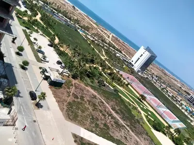 a view of the beach from the top of a building at Zenata Tower in Casablanca