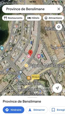 a screenshot of a map of a city at Bel Appartement à Mansbay in Mansouria