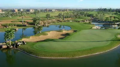 an aerial view of the golf course at the resort at Belle Villa à Bouznika plage - Golf Bouzbay in Bouznika
