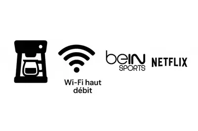 a set of icons for wifi and a sign with a wifi fingerprint edit and wifi at Magnificent Sunlit Ground-Floor Apartment Netflix,Wi-Fi ,Comfort, Style in Casablanca