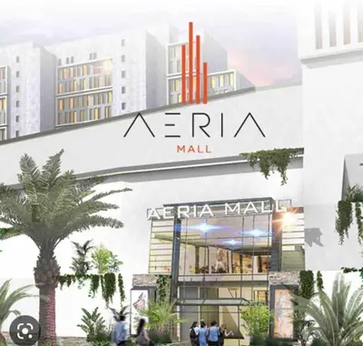 a rendering of a mall with a palm tree at Luxury flat at Casa Finance city in Casablanca