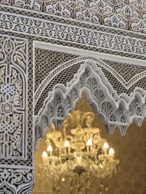 a chandelier hanging from the ceiling of a building at Riad Blue Garden in Rabat