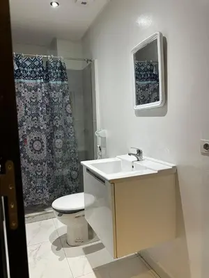 a bathroom with a sink and a toilet and a shower at Appartement propre 2 Chambres in Casablanca