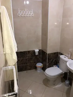 a bathroom with a toilet and a sink at Zen and cosy Appart Rose Marie Kasbah in Skhirat