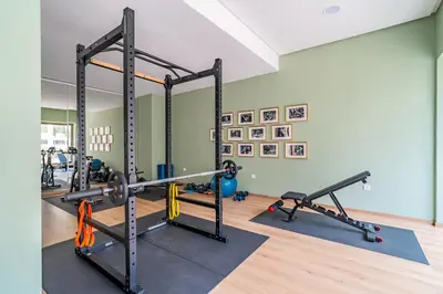 a gym with two tread machines in a room at AeroStudio in Nouaceur
