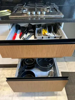 a drawer filled with pots and pans in a kitchen at Chic Family Place - by AppartAli in Casablanca
