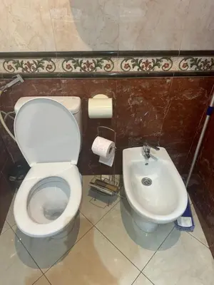 a bathroom with a toilet and a sink at Charmant appartement in Casablanca