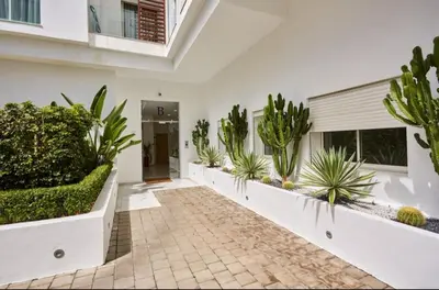 a hallway with a row of plants in a building at Casablanca Maarif in Maarif