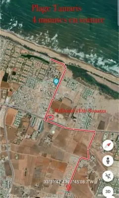 a map of a city next to the ocean at Appartement à Louer à Casablanca in Casablanca