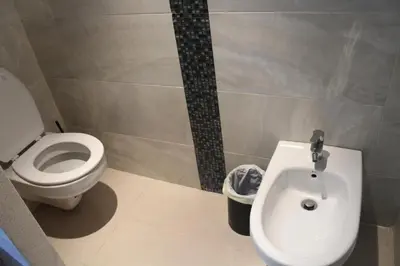 a bathroom with a toilet and a bidet at Paradise 7 in Pont Blondin