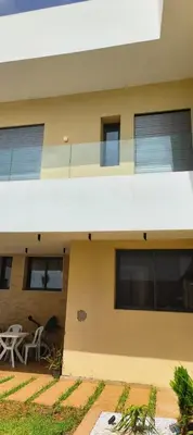 a view of a building with a table and chairs at Villa Elia in Tamaris