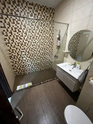 a bathroom with a shower and a sink and a toilet at Modern meets traditional ! in Casablanca