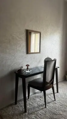 a black desk with a chair and a mirror at Modern meets traditional ! in Casablanca