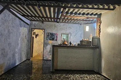 an empty room with a counter in a building at Ferme Benslimane 30 min de rabat in O Ben Slimane