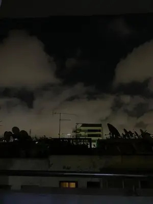 a group of birds sitting on top of a building at appartement de antoine in Maarif