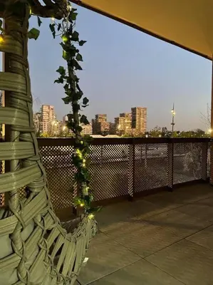 a view of a city skyline from a balcony at Vue imprenable sur Casa Finance City in Casablanca
