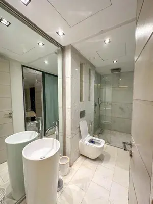 a bathroom with a toilet and a sink and a shower at Cosy in Casablanca