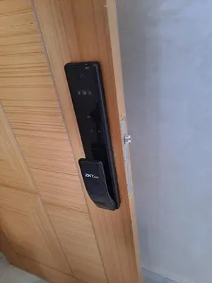 a close up of a door with a black handle at les sables d'or in Temara