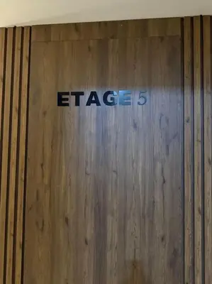 a wooden table with the word stage on it at Chic studio à Maarif, near CFC in Casablanca