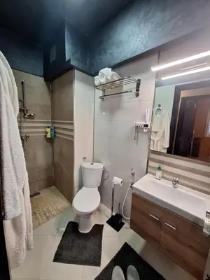 a bathroom with a toilet and a sink at charmant appart à Mohammedia in Mohammedia