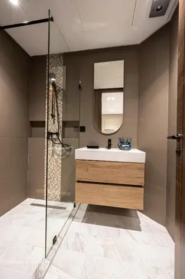 a bathroom with a sink and a shower at New - Cosy central Casablanca apartment in Casablanca