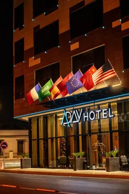 a building with an array of umbrellas on it at ADAY Hotel Casablanca in Casablanca
