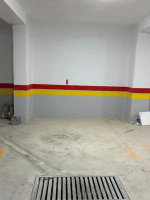a room with red yellow and white stripes on the wall at Beautiful new studio with a Seaview 8 in Casablanca