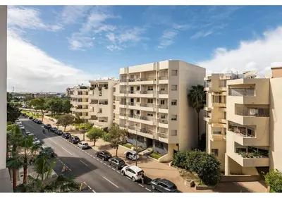 an aerial view of a city street with buildings at Cosy cocon urbain 34 in Rabat
