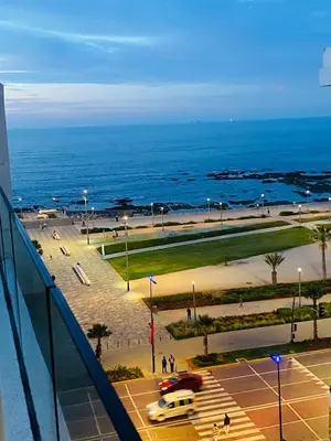a view of a parking lot next to the ocean at Atlantic Suite View 4 in Casablanca