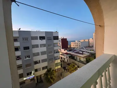 a view from the balcony of a building at super studio vue sur mer pour les familles in Rabat