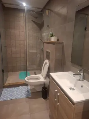 a bathroom with a shower and a toilet and a sink at Luxury studio 20 in Casablanca