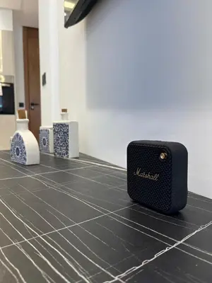 a black case sitting on the floor of a room at Cocon au coeur de Casablanca in Casablanca