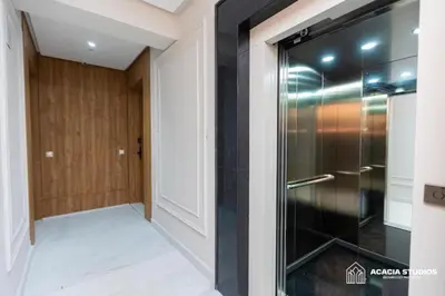 a walk in shower in a hallway with a glass door at Acacia Studio 09 in Casablanca