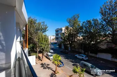 an overhead view of a street with cars parked in a parking lot at Acacia Studio 12 in Casablanca