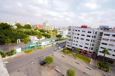 an aerial view of a city street with buildings at apartment au coeur de Casablanca in Casablanca