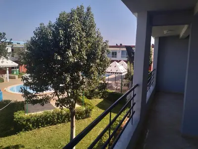 a tree on the balcony of a house at RiadNA bouznika in Bouznika