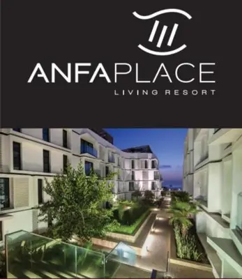 a sign for an apartment living resort at AnfaPlace Residence, Casablanca, la Cornishe-Ain Diab in Casablanca