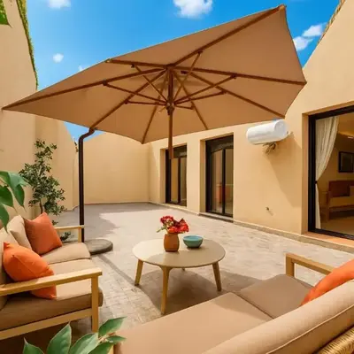 Cosy Patio sunny 2BR - new building - near oasis train station