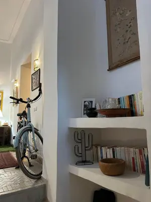 a bike sitting on a shelf in a room at Dar DIESUS NOOR in Azemmour