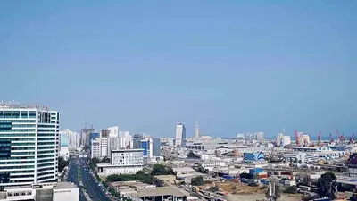 a view of a city with buildings and cars at Apartment with GYM ! Private parking in Casablanca