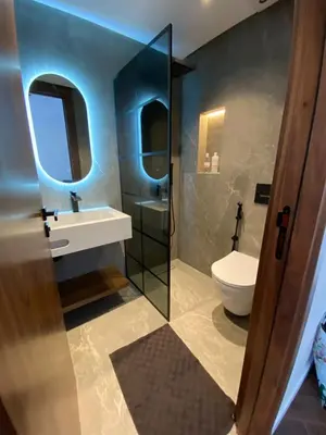 a bathroom with a sink and a toilet at spectrum studio in Casablanca