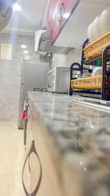 a counter in a kitchen with a counter top with a counter at Living Like Home in Casablanca