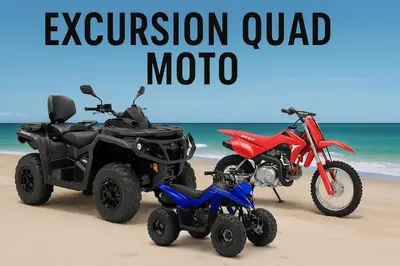 two motorcycles parked on the beach with the words evacuation quad mode at Rooftop in Maarif