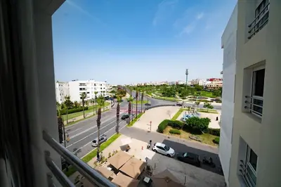 a view from a balcony of a city street at Rabat Apartment in Rabat