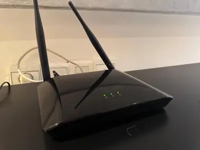 a black router sitting on top of a table at Modern studio with large terrace and parking in Casablanca