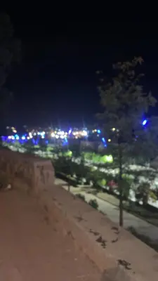 a night view of a city with lights at guzman appartement in Sidi Yahia az Zaʼer