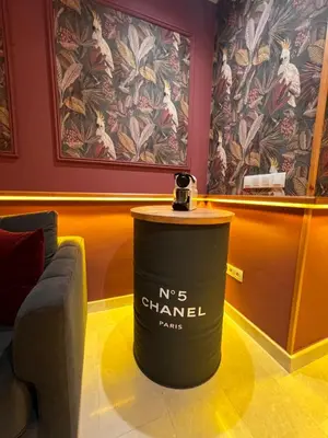a barrel sitting on a table in a room at Lux immo in Casablanca