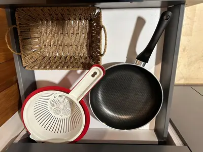 a spatula and a whisk and a strainer at 12th Palm Living Modern Studio - Near Maarif in Casablanca