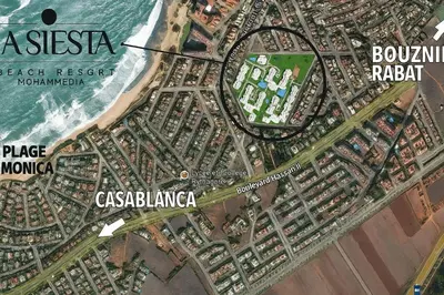 a map of the city of casablanca at Luxury Beachview Apartment La siesta beach resort in Mohammedia