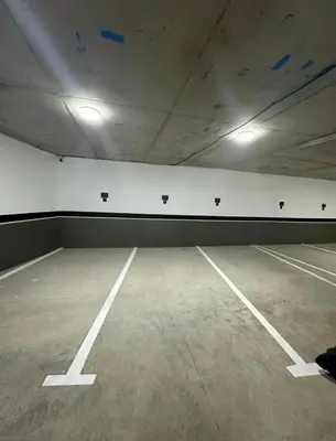 an empty parking lot in an empty parking garage at Carpediem in Casablanca